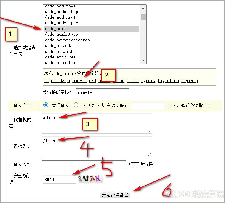 dede内容数据替换